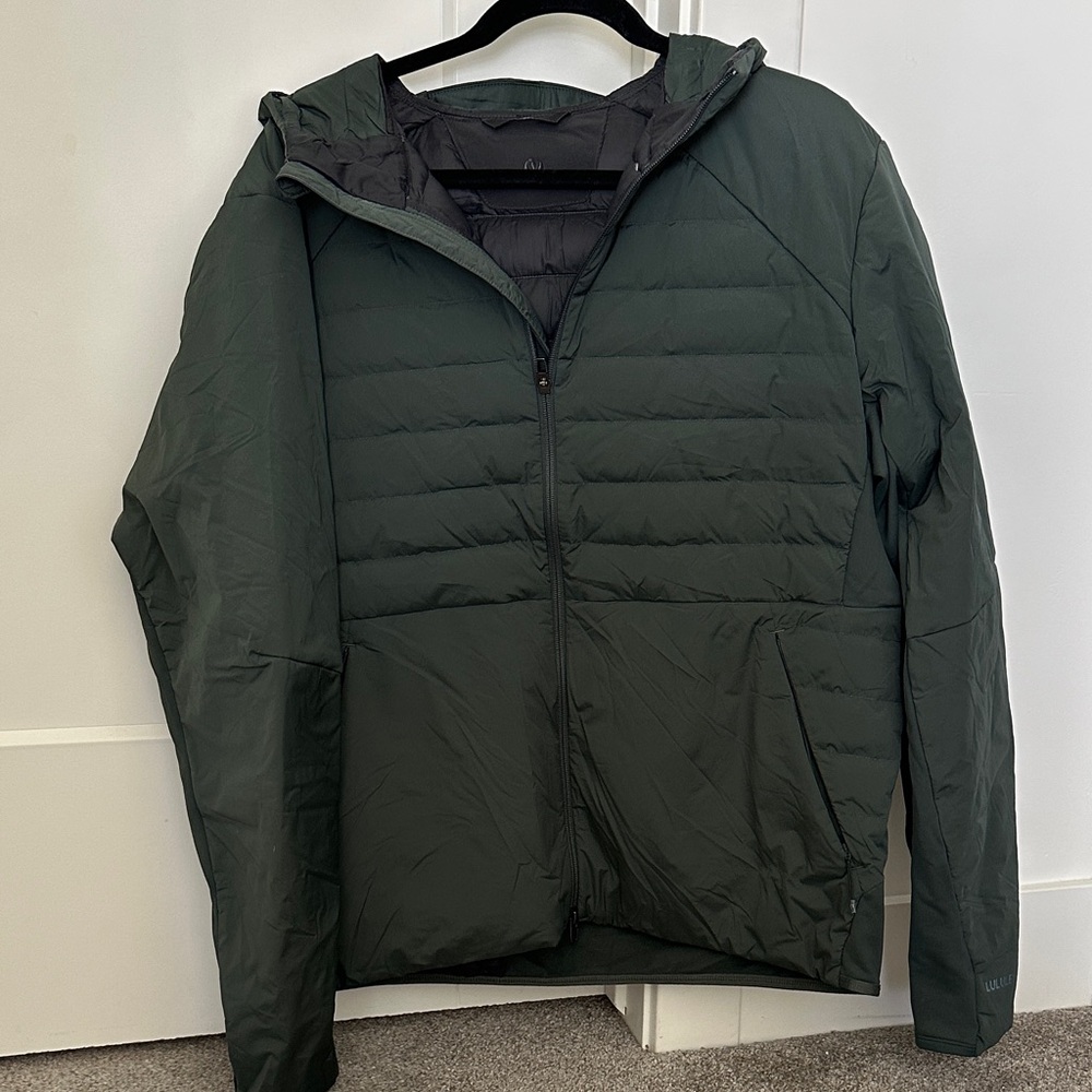 lululemon Dark Green Down for it All Hoodie Jacket